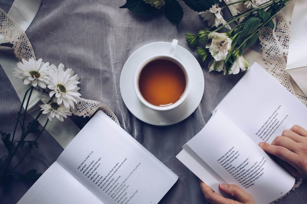 tea and books for self-care