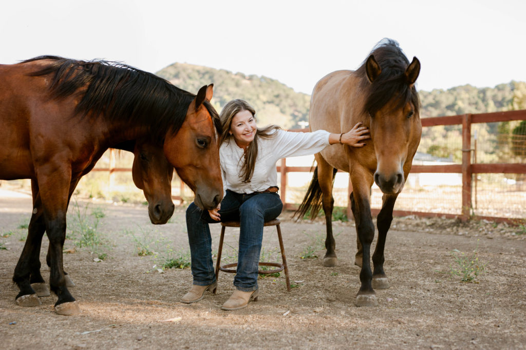 Author with her two horses