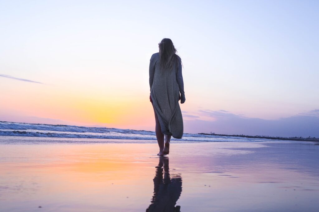 woman on beach